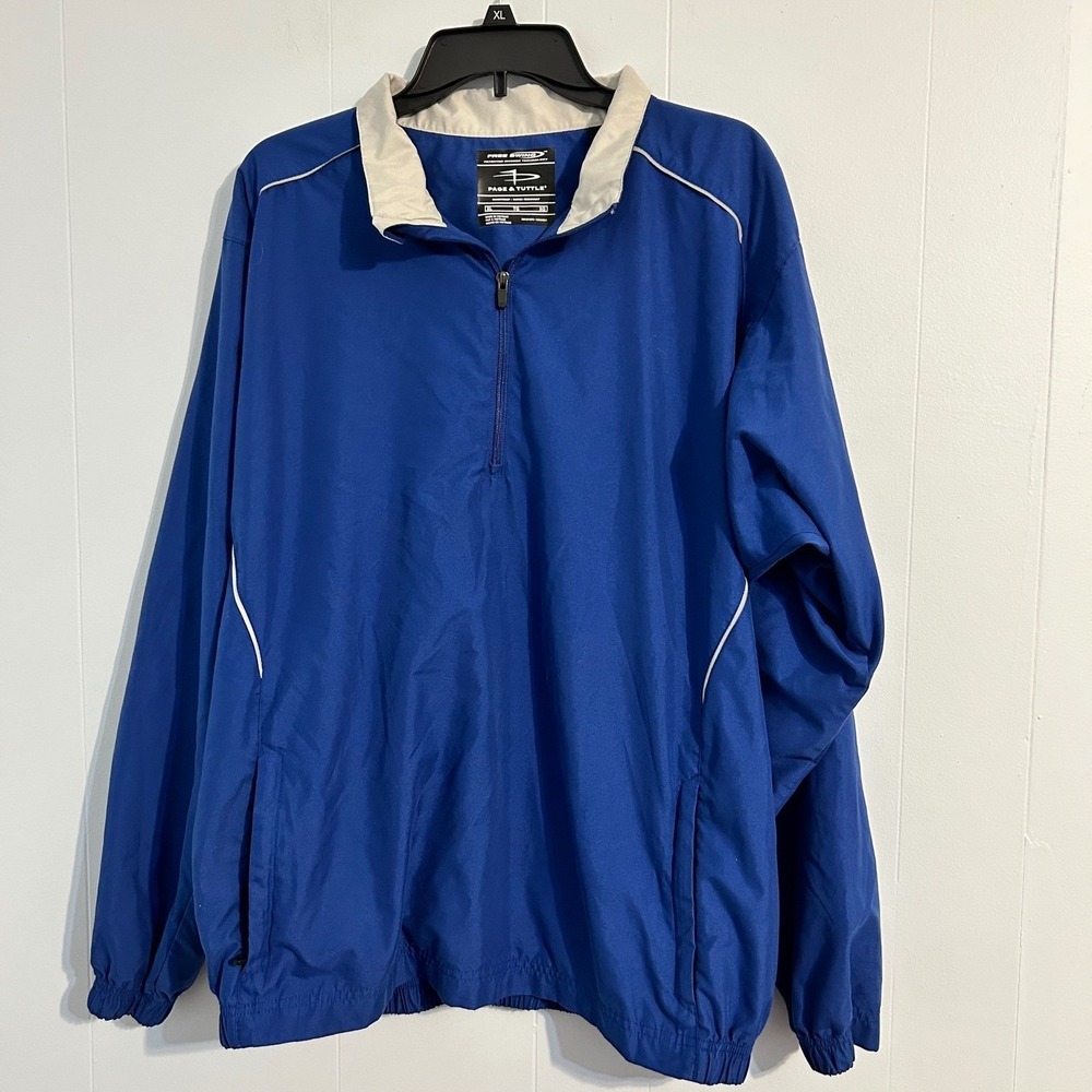 Page &‎ Tuttle Free Swing Mens XL Blue Quarter Zip Golf Windbreaker Pullover